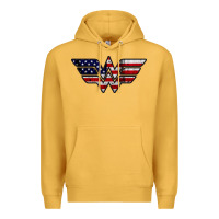 Mustard Wonder woman american flag Premium Hoodie - linhVisuals