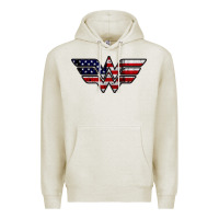 Oatmeal Heather Wonder woman american flag Premium Hoodie - linhVisuals