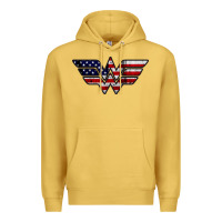 Antique Gold Wonder woman american flag Premium Hoodie - linhVisuals