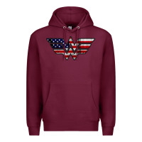 Burgundy Wonder woman american flag Premium Hoodie - linhVisuals
