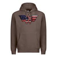 Coffee Wonder woman american flag Premium Hoodie - linhVisuals