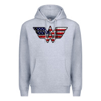 Heather Grey Wonder woman american flag Premium Hoodie - linhVisuals