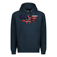 Navy Wonder woman american flag Premium Hoodie - linhVisuals