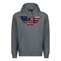 Rock Wonder woman american flag Premium Hoodie - linhVisuals