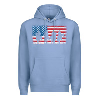 Colony Blue cowboy patriotic american flag 4th of july gift tee Premium Hoodie - linhVisuals