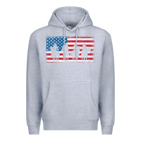 Heather Grey cowboy patriotic american flag 4th of july gift tee Premium Hoodie - linhVisuals