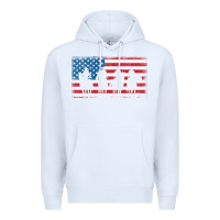 White cowboy patriotic american flag 4th of july gift tee Premium Hoodie - linhVisuals