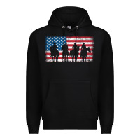 Black cowboy patriotic american flag 4th of july gift tee Premium Hoodie - linhVisuals