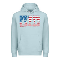 Blue Mist cowboy patriotic american flag 4th of july gift tee Premium Hoodie - linhVisuals
