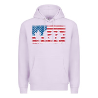 Lilac cowboy patriotic american flag 4th of july gift tee Premium Hoodie - linhVisuals