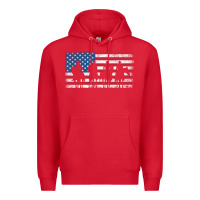 Red cowboy patriotic american flag 4th of july gift tee Premium Hoodie - linhVisuals