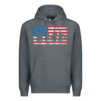 Rock cowboy patriotic american flag 4th of july gift tee Premium Hoodie - linhVisuals