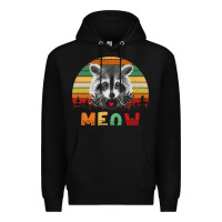 Black funny vintage raccoon meow raccoon lovers Premium Hoodie - linhVisuals