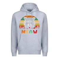 Heather Grey funny vintage raccoon meow raccoon lovers Premium Hoodie - linhVisuals