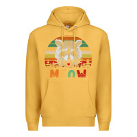 Mustard funny vintage raccoon meow raccoon lovers Premium Hoodie - linhVisuals