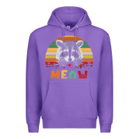 Purple funny vintage raccoon meow raccoon lovers Premium Hoodie - linhVisuals