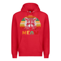 Red funny vintage raccoon meow raccoon lovers Premium Hoodie - linhVisuals