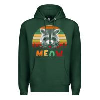 Sports Green funny vintage raccoon meow raccoon lovers Premium Hoodie - linhVisuals