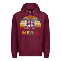 Burgundy funny vintage raccoon meow raccoon lovers Premium Hoodie - linhVisuals