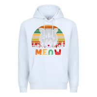 White funny vintage raccoon meow raccoon lovers Premium Hoodie - linhVisuals