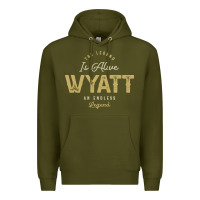 Army Green The Legend Wyatt Funny Personalized Name Premium Hoodie - linhVisuals