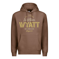 Chestnut The Legend Wyatt Funny Personalized Name Premium Hoodie - linhVisuals