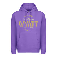 Purple The Legend Wyatt Funny Personalized Name Premium Hoodie - linhVisuals