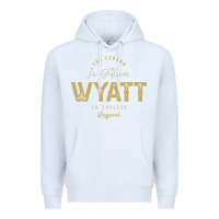 White The Legend Wyatt Funny Personalized Name Premium Hoodie - linhVisuals