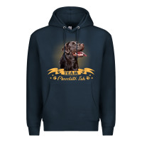 Navy labrador retriever team chocolate lab funny Premium Hoodie - linhVisuals