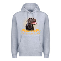 Heather Grey labrador retriever team chocolate lab funny Premium Hoodie - linhVisuals