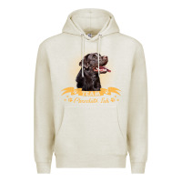 Oatmeal Heather labrador retriever team chocolate lab funny Premium Hoodie - linhVisuals