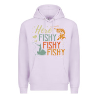 Lilac here fishy fishy fishy fishing lovers gifts Premium Hoodie - linhVisuals