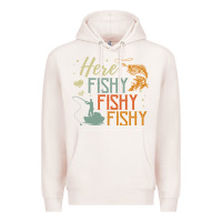 Pale Pink here fishy fishy fishy fishing lovers gifts Premium Hoodie - linhVisuals