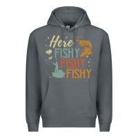 Rock here fishy fishy fishy fishing lovers gifts Premium Hoodie - linhVisuals
