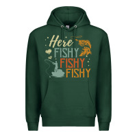 Sports Green here fishy fishy fishy fishing lovers gifts Premium Hoodie - linhVisuals