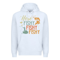 White here fishy fishy fishy fishing lovers gifts Premium Hoodie - linhVisuals