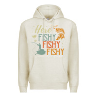 Oatmeal Heather here fishy fishy fishy fishing lovers gifts Premium Hoodie - linhVisuals