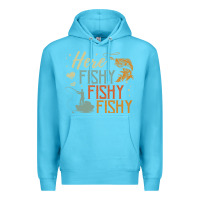Ocean Blue here fishy fishy fishy fishing lovers gifts Premium Hoodie - linhVisuals