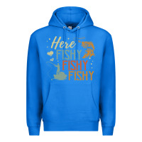True Royal here fishy fishy fishy fishing lovers gifts Premium Hoodie - linhVisuals