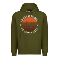 Army Green no one is illegal on stolen land 4th of july bison Premium Hoodie - linhVisuals