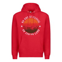 Red no one is illegal on stolen land 4th of july bison Premium Hoodie - linhVisuals