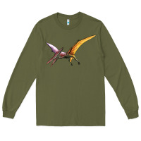 Army Green dinosaur pterodactyl Long Sleeve Tee - Artiststas