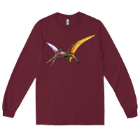 Burgundy dinosaur pterodactyl Long Sleeve Tee - Artiststas