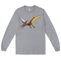 Heather Grey dinosaur pterodactyl Long Sleeve Tee - Artiststas