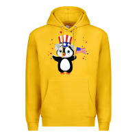 Lemon penguin american 4th of july penguin american flag Premium Hoodie - linhVisuals