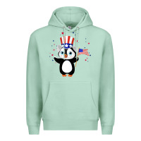 Seafoam penguin american 4th of july penguin american flag Premium Hoodie - linhVisuals