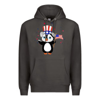 Smoke penguin american 4th of july penguin american flag Premium Hoodie - linhVisuals