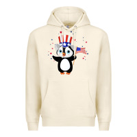 Tofu penguin american 4th of july penguin american flag Premium Hoodie - linhVisuals