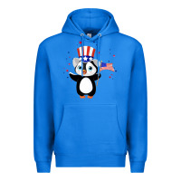 True Royal penguin american 4th of july penguin american flag Premium Hoodie - linhVisuals