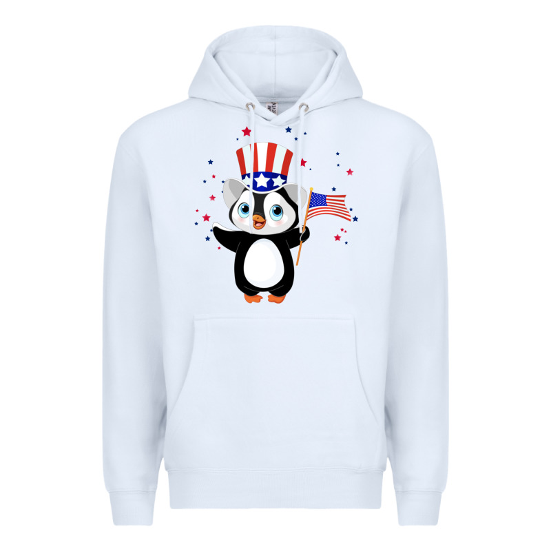 Penguin American 4th Of July Penguin American Flag Premium Hoodie by linhVisuals | Teevron